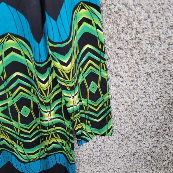 Diane von Furstenberg‎ Dress Womens 6 Green Printed Silk Tacita Tunic Shift - Picture 2 of 7